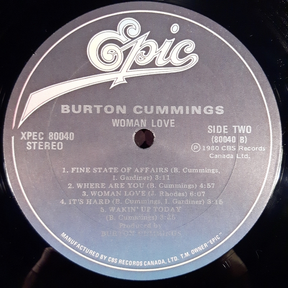 Burton Cummings - Woman Love - Vinyl LP Record - Picture 8 of 8